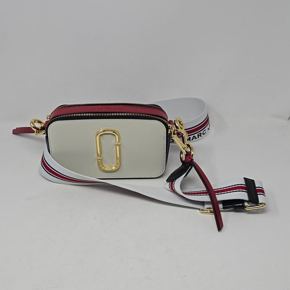 Marc Jacobs Snapshot  Colorblock Small Snapshot  White Red Navy Crossbody Bag